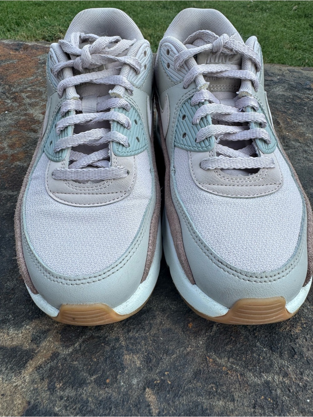 Nike Air Max 90 LV8 Women's Pink/Gray Leather/Suede Platform Sneakers Sz 7.5 - Picture 7 of 13